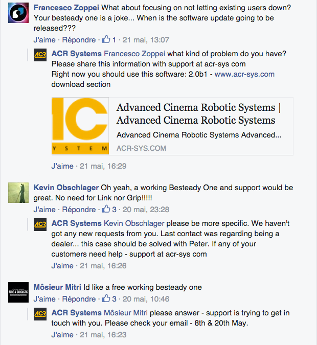 Les commentaires enragés des utilisateurs du Besteady One à propos de l'ouverture du Kickstarter pour The Grip